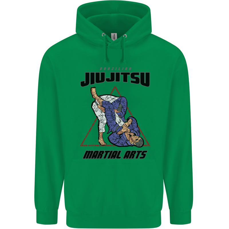 Jiu jitsu Word Cloud MMA Mixed Martial Arts Mens 80% Cotton Hoodie Irish Green