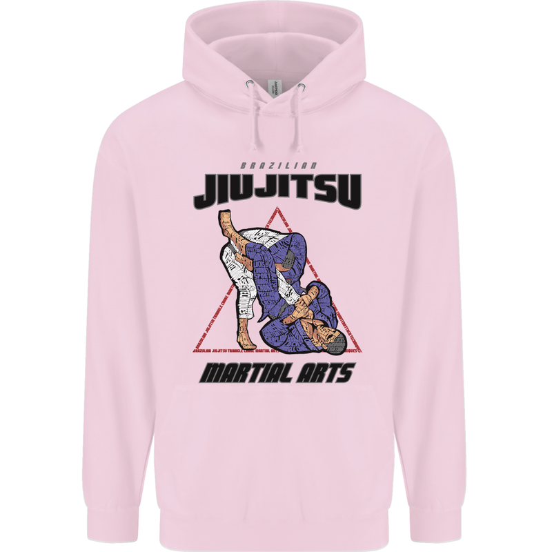 Jiu jitsu Word Cloud MMA Mixed Martial Arts Mens 80% Cotton Hoodie Light Pink