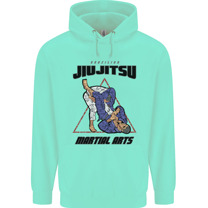 Jiu jitsu Word Cloud MMA Mixed Martial Arts Mens 80% Cotton Hoodie Peppermint