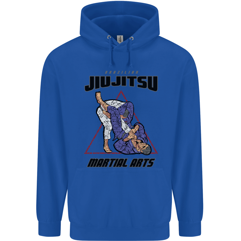 Jiu jitsu Word Cloud MMA Mixed Martial Arts Mens 80% Cotton Hoodie Royal Blue