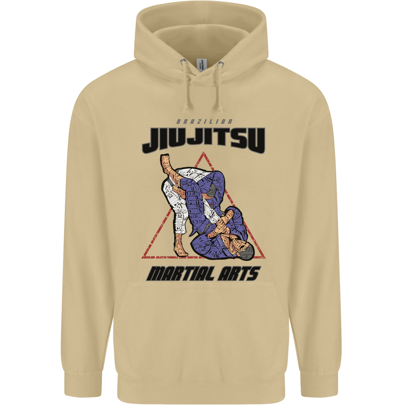 Jiu jitsu Word Cloud MMA Mixed Martial Arts Mens 80% Cotton Hoodie Sand