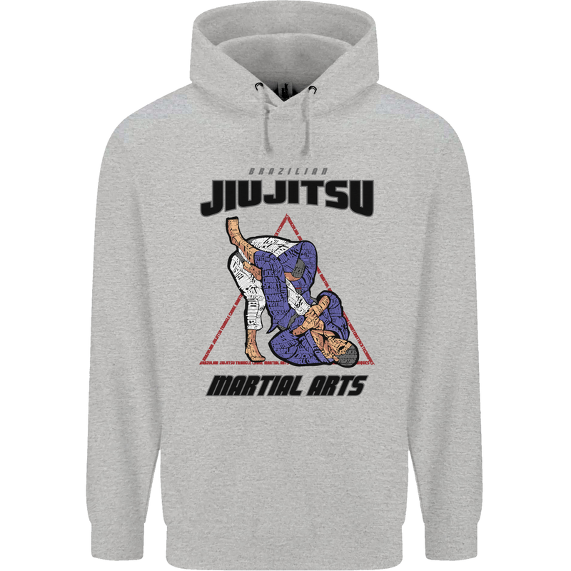 Jiu jitsu Word Cloud MMA Mixed Martial Arts Mens 80% Cotton Hoodie Sports Grey