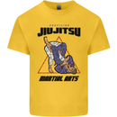 Jiu jitsu Word Cloud MMA Mixed Martial Arts Mens Cotton T-Shirt Tee Top Yellow