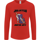 Jiu jitsu Word Cloud MMA Mixed Martial Arts Mens Long Sleeve T-Shirt Red