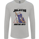 Jiu jitsu Word Cloud MMA Mixed Martial Arts Mens Long Sleeve T-Shirt Sports Grey