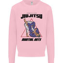 Jiu jitsu Word Cloud MMA Mixed Martial Arts Mens Sweatshirt Jumper Light Pink