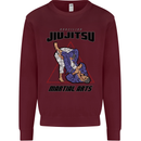 Jiu jitsu Word Cloud MMA Mixed Martial Arts Mens Sweatshirt Jumper Maroon