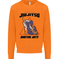 Jiu jitsu Word Cloud MMA Mixed Martial Arts Mens Sweatshirt Jumper Orange