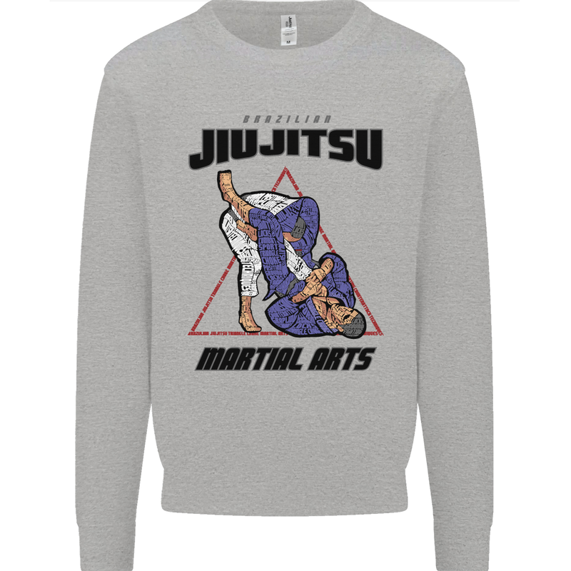 Jiu jitsu Word Cloud MMA Mixed Martial Arts Mens Sweatshirt Jumper Sports Grey