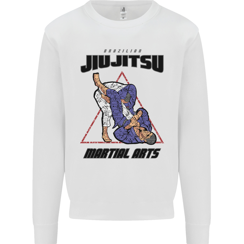 Jiu jitsu Word Cloud MMA Mixed Martial Arts Mens Sweatshirt Jumper White