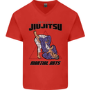 Jiu jitsu Word Cloud MMA Mixed Martial Arts Mens V-Neck Cotton T-Shirt Red