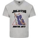 Jiu jitsu Word Cloud MMA Mixed Martial Arts Mens V-Neck Cotton T-Shirt Sports Grey