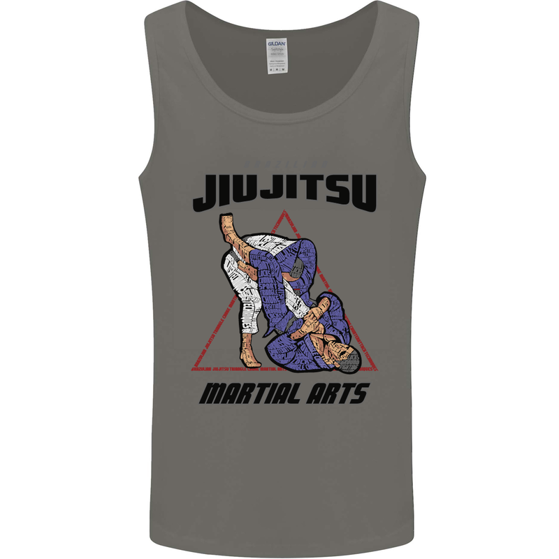 Jiu jitsu Word Cloud MMA Mixed Martial Arts Mens Vest Tank Top Charcoal