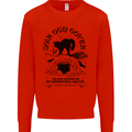 Join Our Coven Funny Halloween Cat Kids Sweatshirt Jumper Bright Red