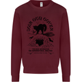 Join Our Coven Funny Halloween Cat Kids Sweatshirt Jumper Maroon
