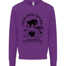 Join Our Coven Funny Halloween Cat Kids Sweatshirt Jumper Purple