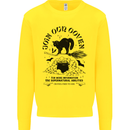 Join Our Coven Funny Halloween Cat Kids Sweatshirt Jumper Yellow