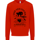 Join Our Coven Funny Halloween Cat Mens Sweatshirt Jumper Bright Red