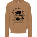 Join Our Coven Funny Halloween Cat Mens Sweatshirt Jumper Caramel Latte