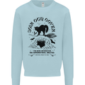 Join Our Coven Funny Halloween Cat Mens Sweatshirt Jumper Light Blue