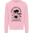 Join Our Coven Funny Halloween Cat Mens Sweatshirt Jumper Light Pink