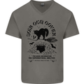 Join Our Coven Funny Halloween Cat Mens V-Neck Cotton T-Shirt Charcoal