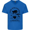 Join Our Coven Funny Halloween Cat Mens V-Neck Cotton T-Shirt Royal Blue
