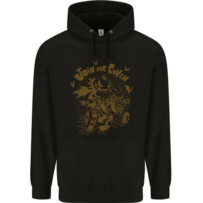 Join Our Coven Funny Halloween Pumpkin Childrens Kids Hoodie Black