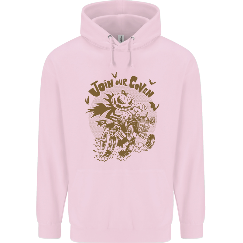 Join Our Coven Funny Halloween Pumpkin Childrens Kids Hoodie Light Pink