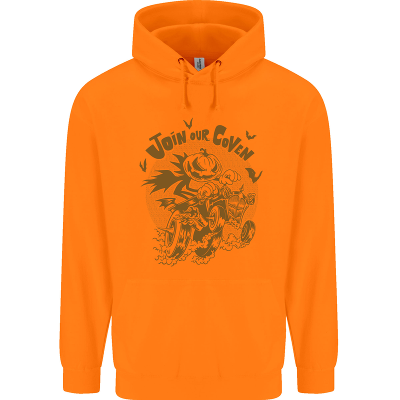 Join Our Coven Funny Halloween Pumpkin Childrens Kids Hoodie Orange