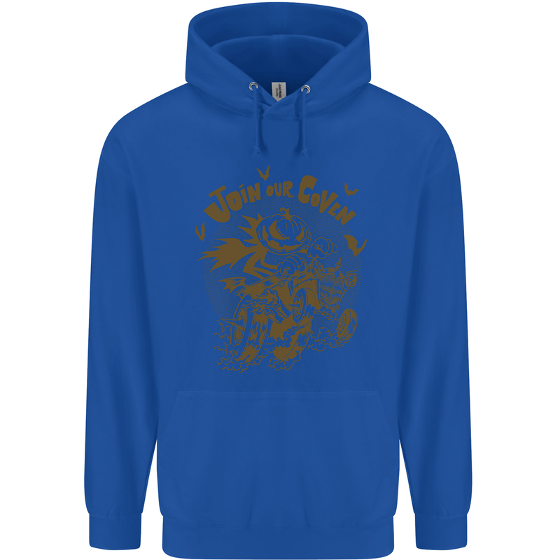 Join Our Coven Funny Halloween Pumpkin Childrens Kids Hoodie Royal Blue