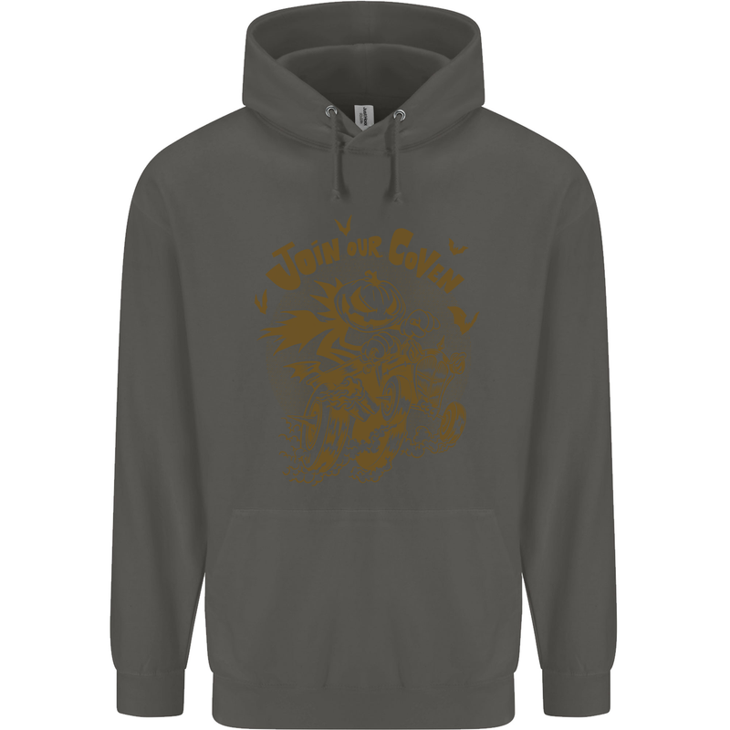 Join Our Coven Funny Halloween Pumpkin Childrens Kids Hoodie Storm Grey