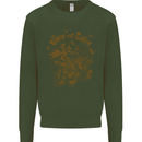 Join Our Coven Funny Halloween Pumpkin Kids Sweatshirt Jumper Forest Green