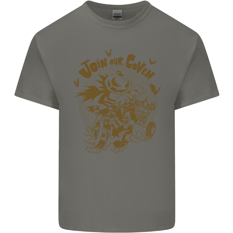 Join Our Coven Funny Halloween Pumpkin Kids T-Shirt Childrens Charcoal