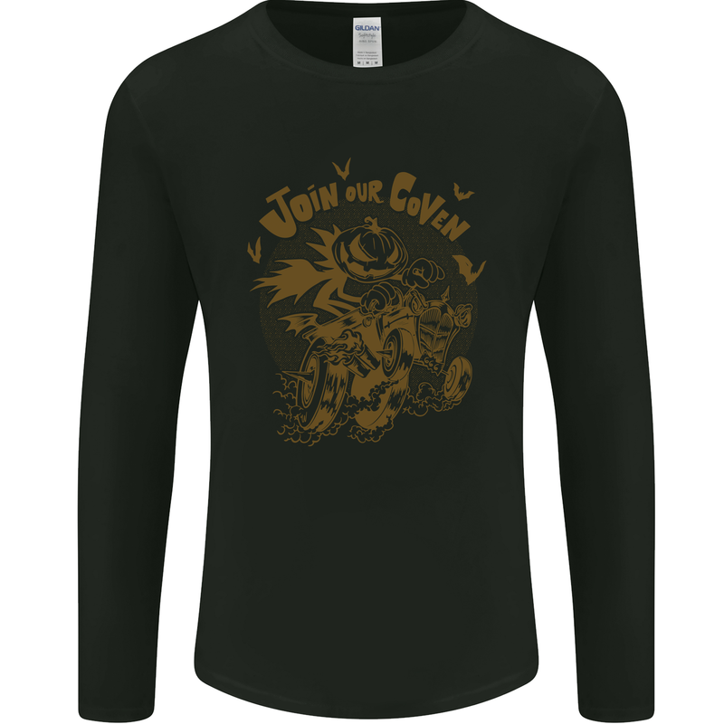 Join Our Coven Funny Halloween Pumpkin Mens Long Sleeve T-Shirt Black