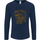 Join Our Coven Funny Halloween Pumpkin Mens Long Sleeve T-Shirt Navy Blue