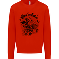 Join Our Coven Funny Halloween Pumpkin Mens Sweatshirt Jumper Bright Red