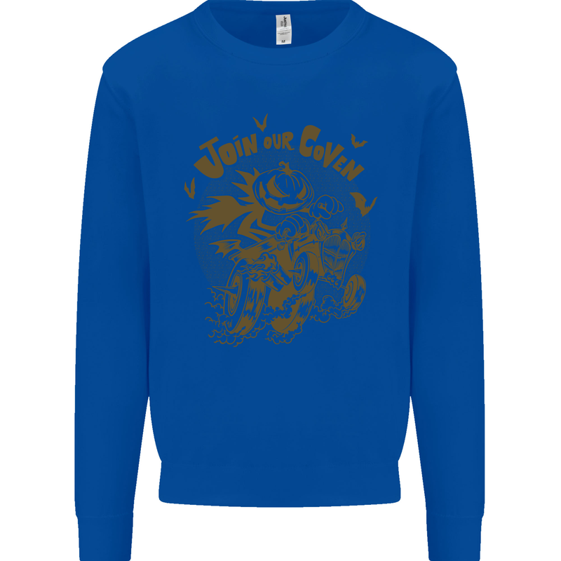 Join Our Coven Funny Halloween Pumpkin Mens Sweatshirt Jumper Royal Blue