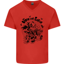 Join Our Coven Funny Halloween Pumpkin Mens V-Neck Cotton T-Shirt Red