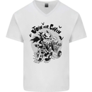 Join Our Coven Funny Halloween Pumpkin Mens V-Neck Cotton T-Shirt White