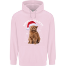 Joyful Season Christmas Funny Cat Xmas Childrens Kids Hoodie Light Pink