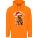 Joyful Season Christmas Funny Cat Xmas Childrens Kids Hoodie Orange