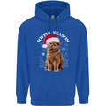 Joyful Season Christmas Funny Cat Xmas Childrens Kids Hoodie Royal Blue