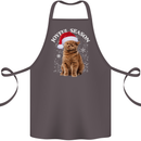 Joyful Season Christmas Funny Cat Xmas Cotton Apron 100% Organic Dark Grey