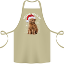 Joyful Season Christmas Funny Cat Xmas Cotton Apron 100% Organic Khaki