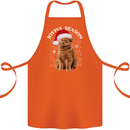 Joyful Season Christmas Funny Cat Xmas Cotton Apron 100% Organic Orange