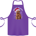 Joyful Season Christmas Funny Cat Xmas Cotton Apron 100% Organic Purple