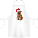 Joyful Season Christmas Funny Cat Xmas Cotton Apron 100% Organic White