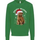 Joyful Season Christmas Funny Cat Xmas Kids Sweatshirt Jumper Irish Green