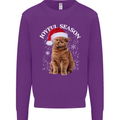 Joyful Season Christmas Funny Cat Xmas Kids Sweatshirt Jumper Purple